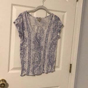 Lucky Brand paisley linen and cotton tee EUC